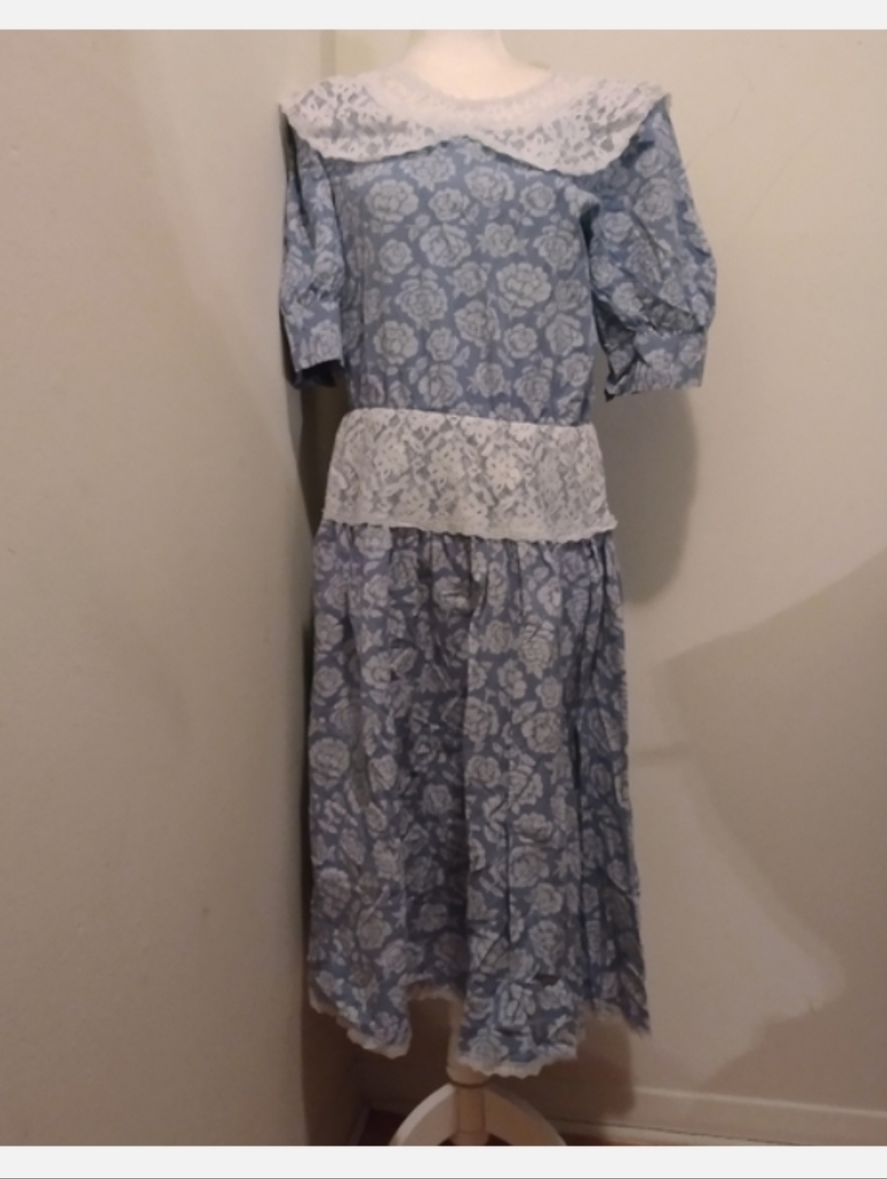 Vtg 1980s Country Romance Cottagecore Dress